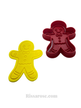 Load image into Gallery viewer, christmas gingerbread man cookie cutter boy girl cookie cutter stamp diy tools clay soap
