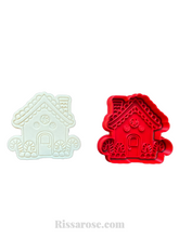 Load image into Gallery viewer, christmas cookie cutter - santa, gingerbread house, gift, wreath, fox & pine tree cones gingerbread house