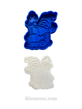 Load image into Gallery viewer, christmas train cookie cutter - santa train carriages candy cane bell candle pyo santa on the train