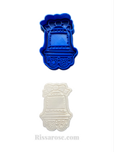 Load image into Gallery viewer, christmas train cookie cutter - santa train carriages candy cane bell candle pyo xmas bell carriage