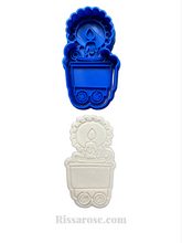 Load image into Gallery viewer, christmas train cookie cutter - santa train carriages candy cane bell candle pyo candle carriage