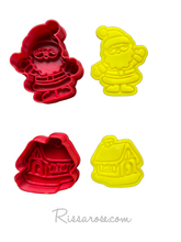 Load image into Gallery viewer, mini christmas cookie cutter advent calendar- santa, gingerbread house, gift, wreath, snowman and more