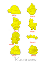 Load image into Gallery viewer, mini christmas cookie cutter advent calendar- santa, gingerbread house, gift, wreath, snowman and more