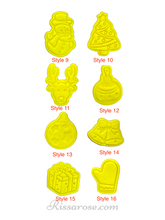 Load image into Gallery viewer, mini christmas cookie cutter advent calendar- santa, gingerbread house, gift, wreath, snowman and more