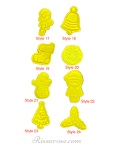 Load image into Gallery viewer, mini christmas cookie cutter advent calendar- santa, gingerbread house, gift, wreath, snowman and more