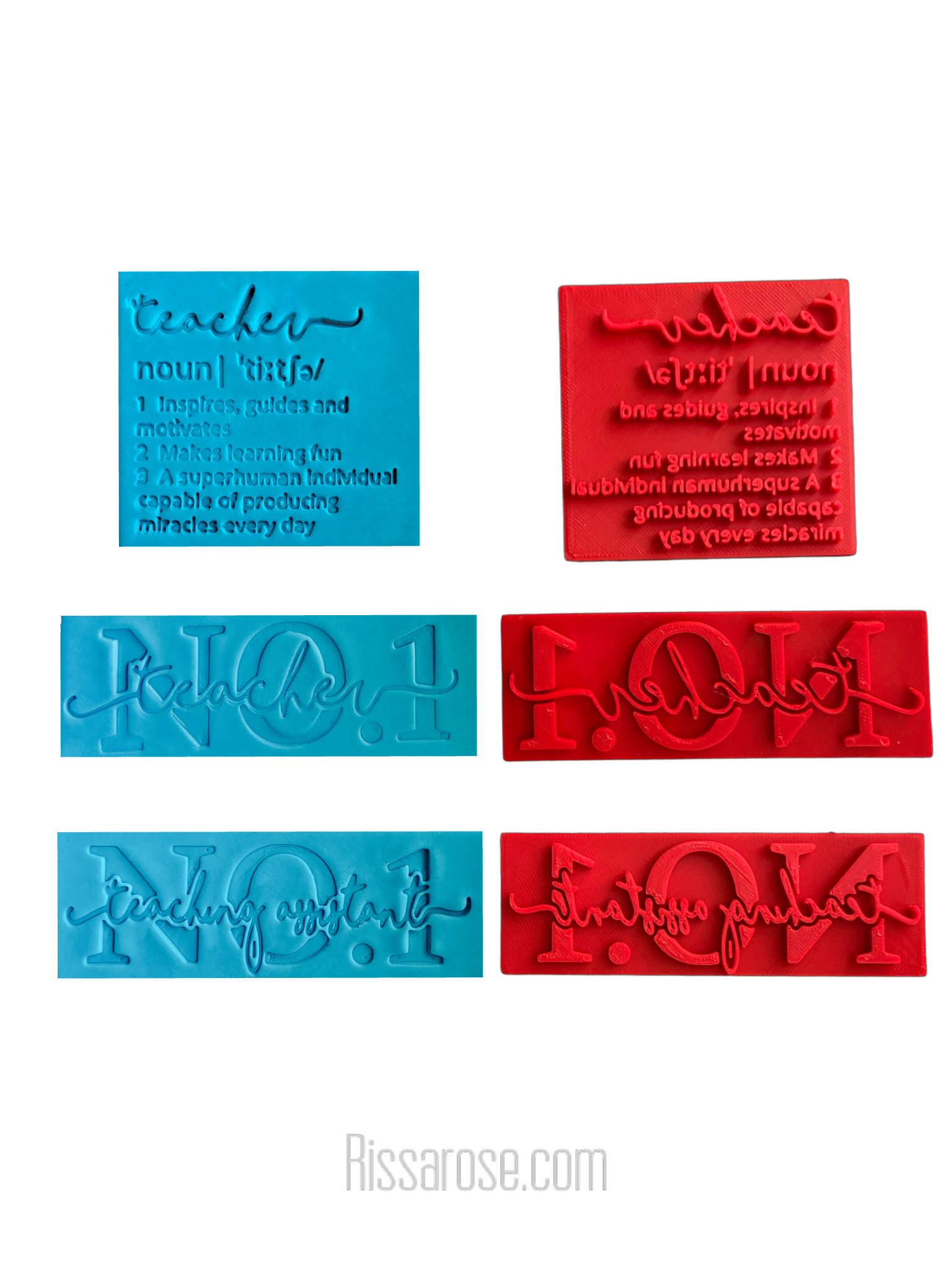 Teacher definition cookie embosser No.1 Teacher Assistant end of year