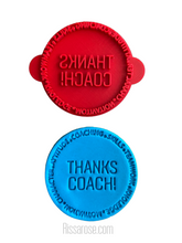 Load image into Gallery viewer, thanks coach cookie embosser champion trophy cutter afl footy soccer thanks coach