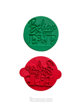 Load image into Gallery viewer, merry christams cookie stamp cake fondant embosser baby first christmas 2021 believe in elf