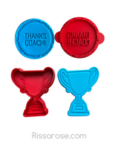 Load image into Gallery viewer, thanks coach cookie embosser champion trophy cutter afl footy soccer