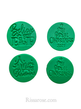 Load image into Gallery viewer, merry christams cookie stamp cake fondant embosser baby first christmas 2021