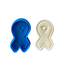 Load image into Gallery viewer, daffodil day cookie stamp and cutter- cancer council - daffodil and cancer ribbon cancer ribbon
