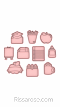 Load image into Gallery viewer, School Cookie Cutter Stamp Graduation Cap Pencil Apple notebook Easel Paper Glue Ribbon Folder Mug