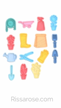 Load image into Gallery viewer, Garden Cookie Cutter Stamp Mother Nan Hose Wheelbarrow Spray Flower Boots Seeds Fork Watering Can Scissors Gloves Trowel Shovel Pot Plant