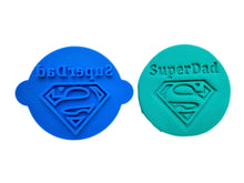 Load image into Gallery viewer, father's day cookie stamps - best dad, superdad, and happy father's day superdad with a superman logo