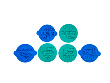 Load image into Gallery viewer, father's day cookie stamps - best dad, superdad, and happy father's day