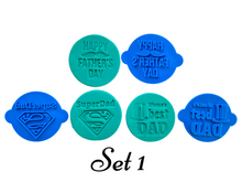 Load image into Gallery viewer, mini father&#39;s day cookie stamps - 5cm- best dad, superdad, and happy father&#39;s day set 1
