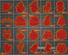 Load image into Gallery viewer, mini christmas cookie cutter advent calendar- santa, gingerbread house, gift, wreath, snowman and more