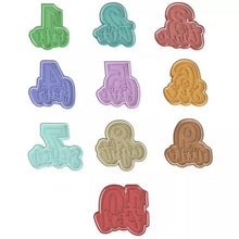Load image into Gallery viewer, birthday anniversary number cookie cutter letter combined embosser debosser 1-10