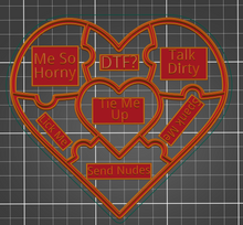 Load image into Gallery viewer, adult version - valentine's day cookie cutter stamp love heart puzzle conversation messages