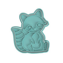 Load image into Gallery viewer, woodland theme animals - rabbit, bear, fox, raccoon and squirrel raccoon