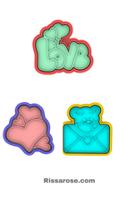 Load image into Gallery viewer, Hearts Day Cookie Cutter Stamp Heart Teddy Bear Letter Valentine&#39;s&#39; day
