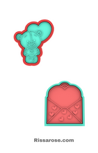 Load image into Gallery viewer, Valentines Day Cookie Cutter Stamp Teddy Bear Love Letter
