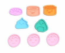 Load image into Gallery viewer, Sushi Set  Cookie Cutter Stamp  Sake Maki Ikura Wasabi Onigiri Takoyaki