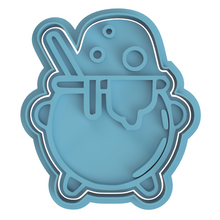 Load image into Gallery viewer, Halloween Cookie Fondant Cutter Stamp Skull Pumpkin Grave eyeball Mummy Candy Ghost Flask Cauldion