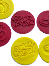 Load image into Gallery viewer, engagement cookie stamps diamond rings engaged love heart fondant embosser "engaged"