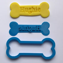 Load image into Gallery viewer, dog bone custom made cookie cutter stamp set with your dog name