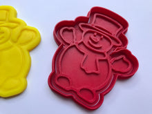Load image into Gallery viewer, christmas bubble snowman father xmas holly leaf cookie cutter stamp fondant embosser snowman