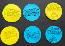 Load image into Gallery viewer, stylish happy birthday cookie stamp fondant embosser cake decoration birthday party cake balloon star mix fonts