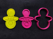 Load image into Gallery viewer, baby items cookie cutters stamps dummy rattle pram romper suit milk bottle fondant embosser dummy