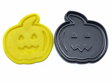Load image into Gallery viewer, halloween cookie fondant cutter stamp dracula skull pumpkin grave vampire teeth witch hat pumpkin