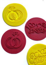 Load image into Gallery viewer, engagement cookie stamps diamond rings engaged love heart fondant embosser diamond rings