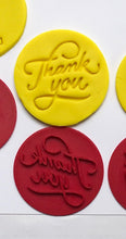 Load image into Gallery viewer, stylish thank you cookie stamp fondant embosser cake decoration thanksgiving handwriting font