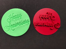 Load image into Gallery viewer, mr & mrs - from miss to mrs - i love you - happy anniversary - congrats cookie stamps fondant embosser cake decoration happy anniversary
