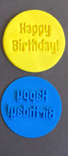 Load image into Gallery viewer, stylish happy birthday cookie stamp fondant embosser cake decoration birthday party cake balloon star mix fonts simple font