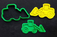 Load image into Gallery viewer, transport train digger front loader excavator bike rocket ship cookie cutter stamp fondant embosser vehicle tools front loader
