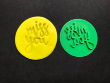 Load image into Gallery viewer, miss you get well soon cookie stamp biscuit pastry cutter fondant mold baking mould diy bakeware tool miss you
