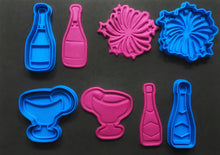 Load image into Gallery viewer, happy new year cookie fondant cutter stamps wine glass chin chin 2021 fireworks martine celebrition mold baking mould diy bakeware tool all 4