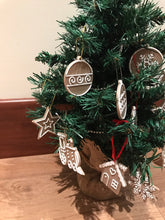 Load image into Gallery viewer, icing cookie christmas ornaments angel gingerbread man house tree train star sock bauble candy cane