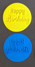 Load image into Gallery viewer, stylish happy birthday cookie stamp fondant embosser cake decoration birthday party cake balloon star mix fonts mix fonts 2