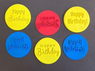 stylish happy birthday cookie stamp fondant embosser cake decoration birthday party cake balloon star mix fonts all 6