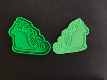 Load image into Gallery viewer, christmas tree gingerbread man candy cane bells sant on sleigh merry christmas sock santa on the sleigh