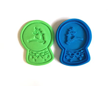 Load image into Gallery viewer, christmas cookie cutter stamp fondant embosser - reindeer & reindeer in a sphere reindeer in a sphere
