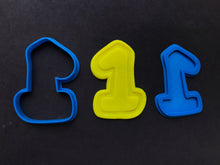 Load image into Gallery viewer, number one 1st birthday cookie cutter and stamp fondant embosser cake decoration baby shower