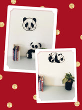 Load image into Gallery viewer, geometric panda wall art 3d printed laying panda panda face wall decor housewarming gift nursery room deco baby showe gift kids room deco
