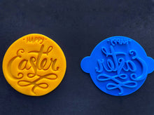 Load image into Gallery viewer, happy easter cookie stamp fondant emboseer bunny mix font cupcake topper style d