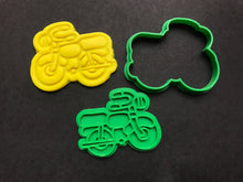 Load image into Gallery viewer, bike cookie cutter stamp bicycle bmx high wheel bike motorbike scooter fondant embosser cake tool motorbike